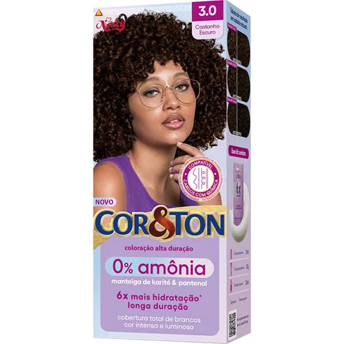 TINTURA COR E TON "3.0" CASTANHO ESCURO 0% AMONIA