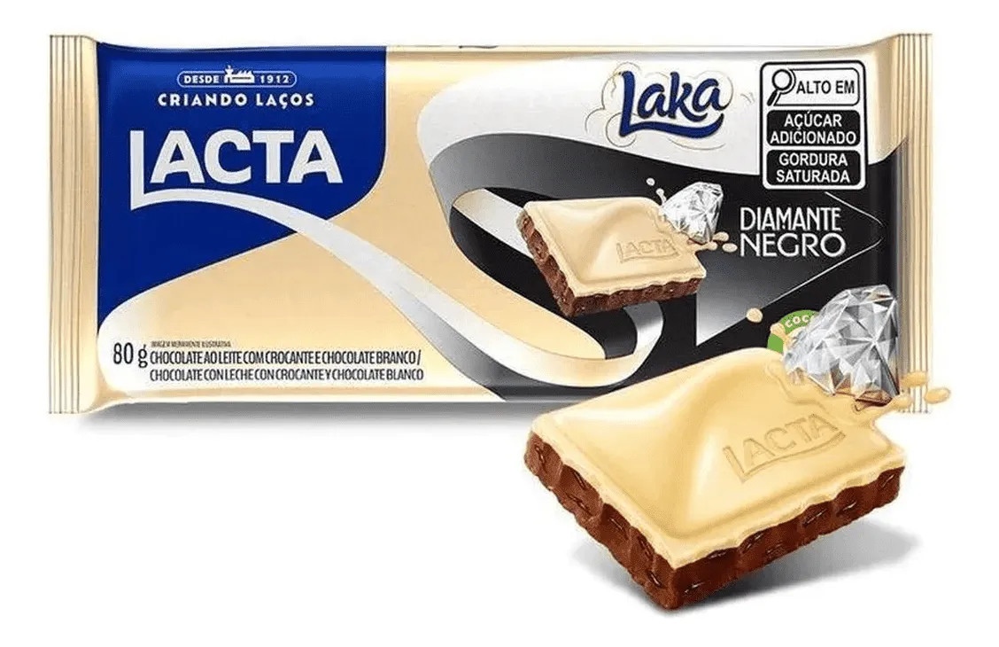 Chocolate Lacta Laka/Diamante Negro 80g