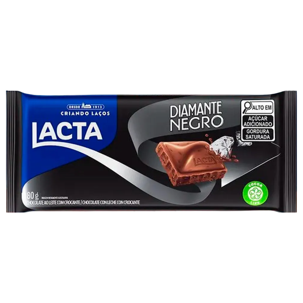 CHOCOLATE TABLETE LACTA DIAMANTE NEGRO 80G