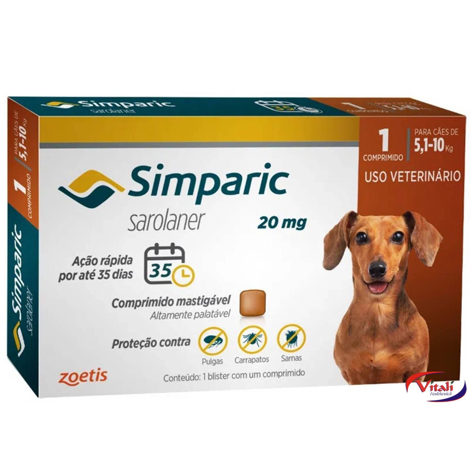 Simparic  5.1 a 10 kg - 1 Tablete 