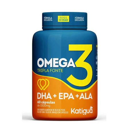 Omega 3 Tripla Fonte 1000mg 60caps Dha+Epa+Ala