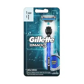 Aparelho de Barbear Mach3 com acgua grip (Gillette) c/1 cartuchos