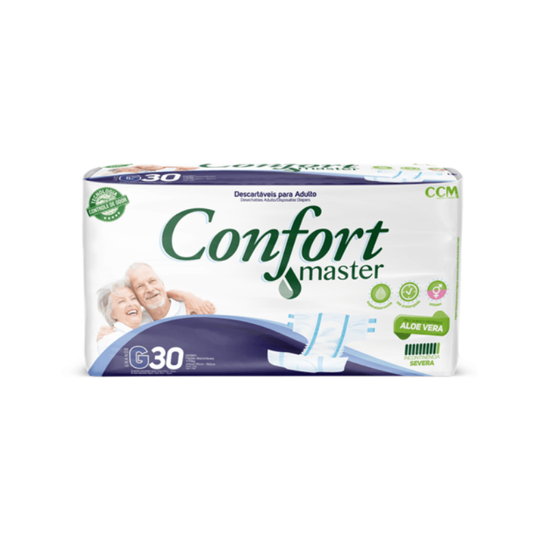 Fralda Geriátrica Confort Master Tamanho M – Pacote com 30 Unidades
