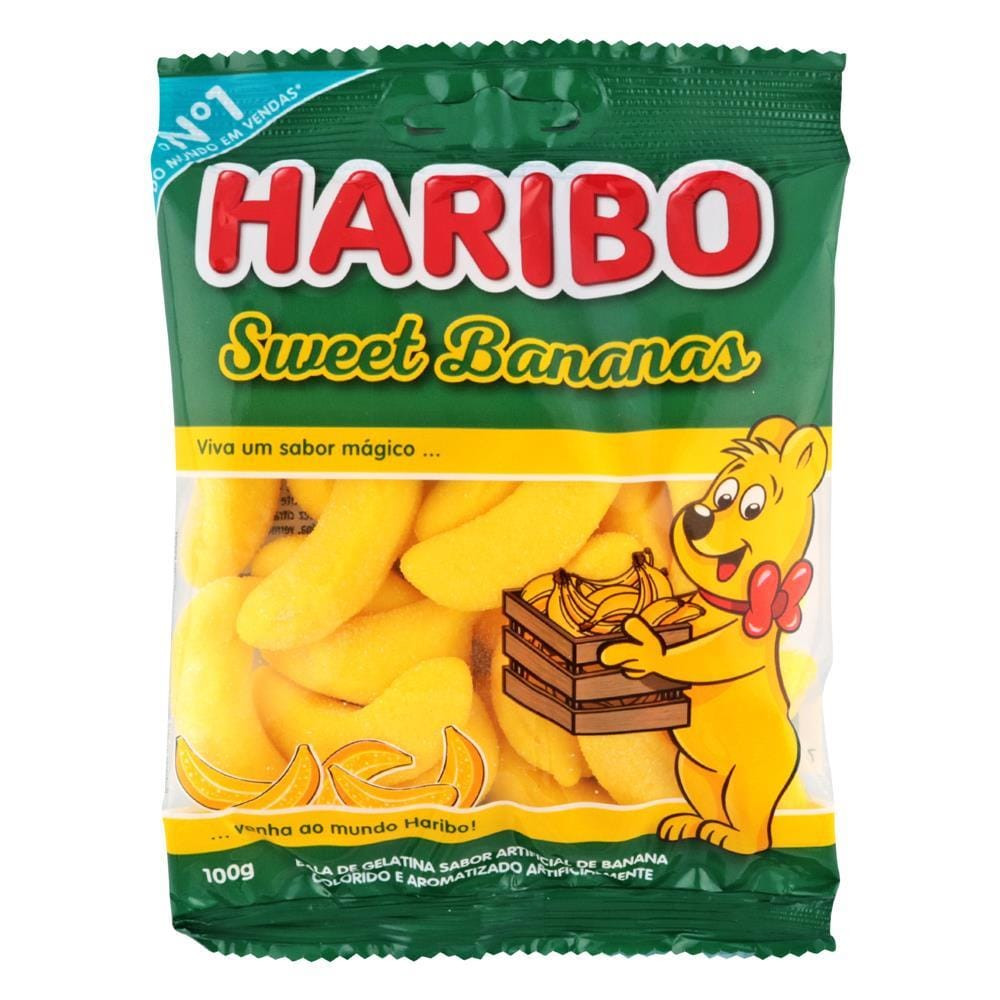 BALA DE GELATINA HARIBO SWEET BANANA 80G