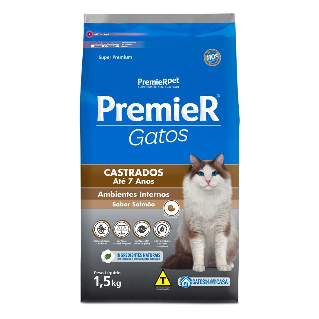 Premier Gatos Castrados Salmão 1,5kg