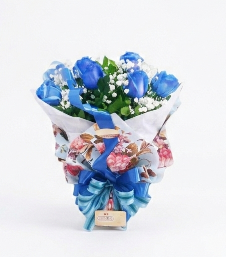 Buquê de rosas azuis