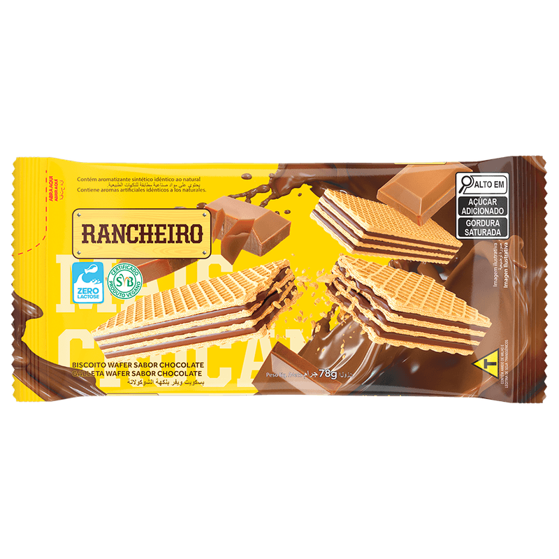 Biscoito Wafer Rancheiro Chocolate 78g