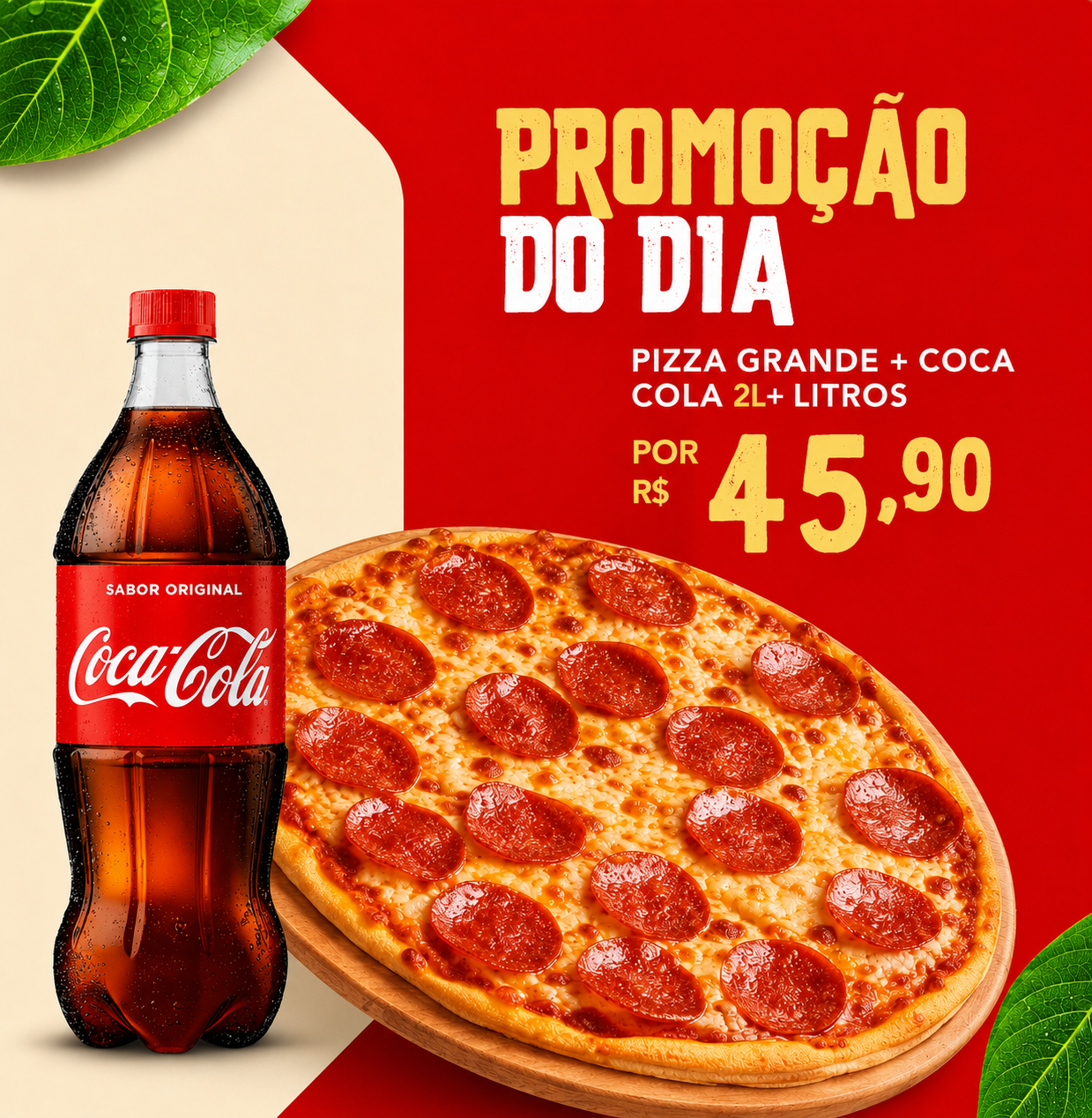 PIZZA GRANDE + COCA COLA 1,5 🍕🤤