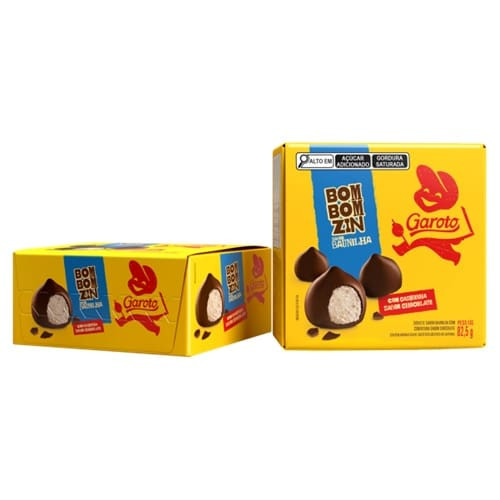 Sorvete Baunilha Coberto com Chocolate Bombomzin Garoto 82,5g