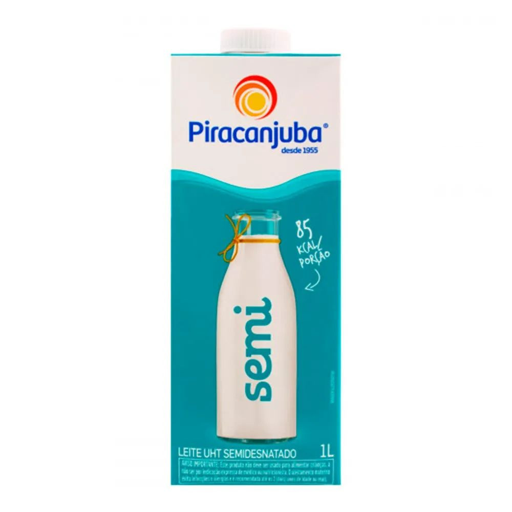 Leite piracanjuba semidesnatado 1L