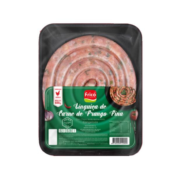 Linguiça Fina de Frango Frico Temperada Embalagem 500g