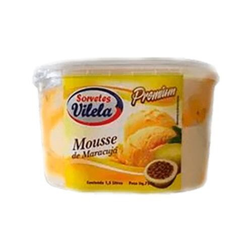 Sorvete Vilela Mousse de Maracujá Embalagem 750g