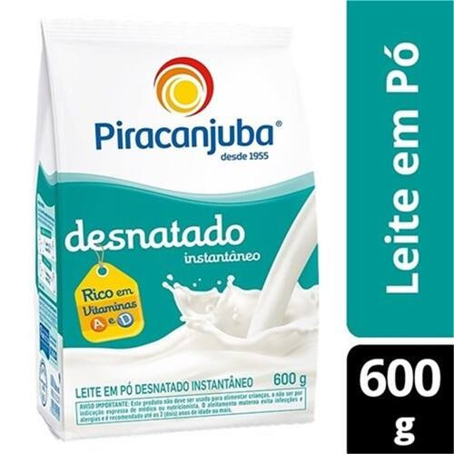 Leite em Pó Desnatado Piracanjuba Instantâneo 600g