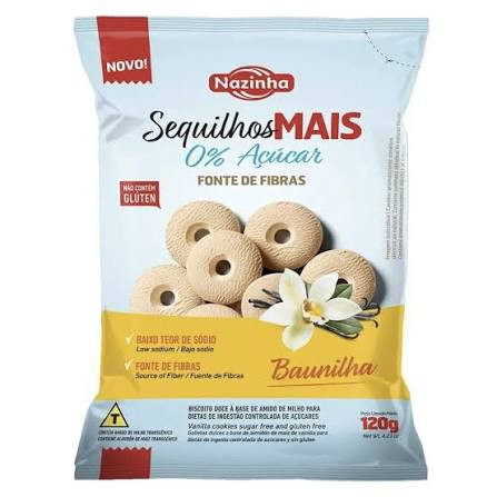 Biscoito Sequilho Nazinha Mais Zero Baunilha 120g