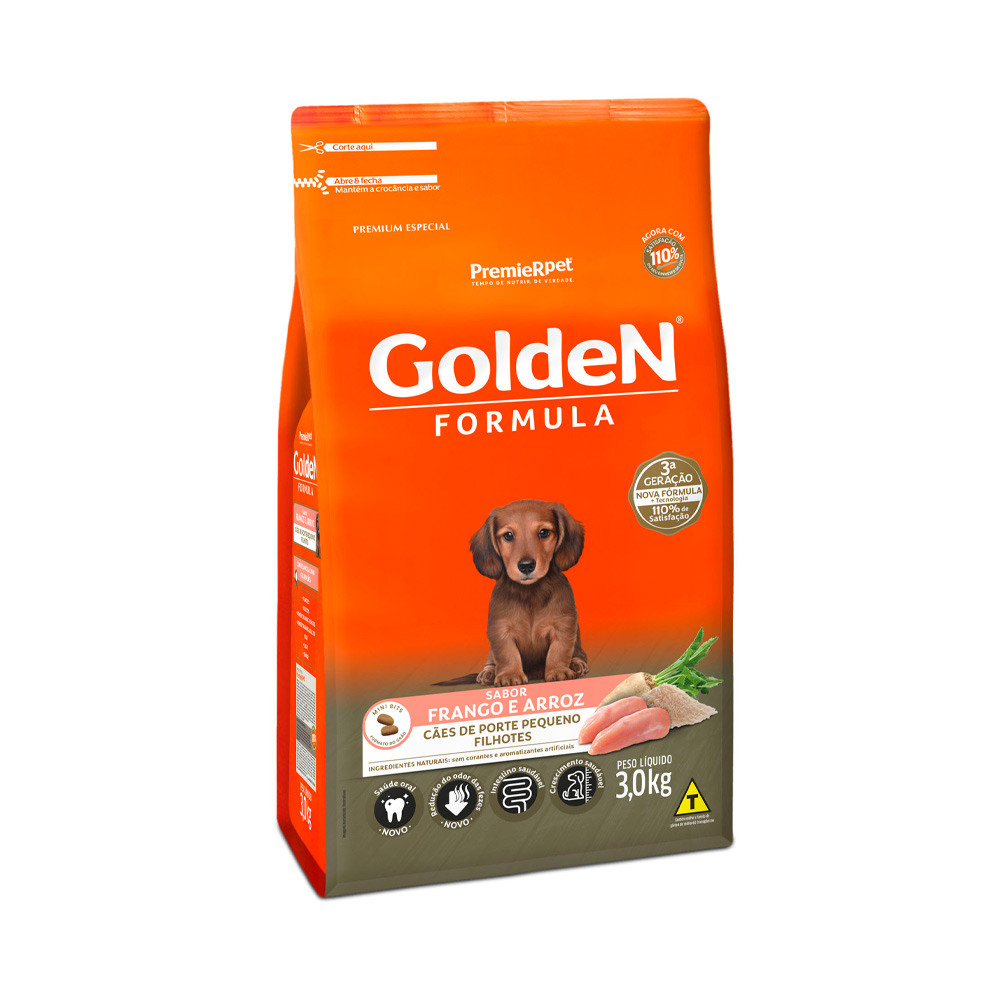 Golden Formula Filhotes Frango & Arroz Porte Peq. 3kg 