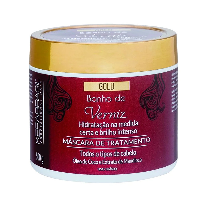 MASCARA TRATAMENTO KERABRASIL GOLD BRILHO EFEITO VERNIZ 500G