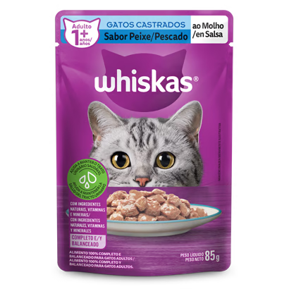 Sache Whiskas Castrado Peixe 85g