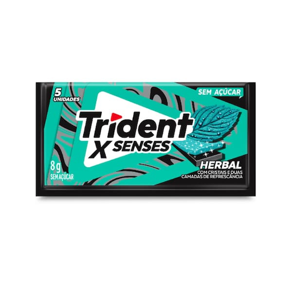 Chiclete Xsenses Herbal sem Açúcar Trident 8g