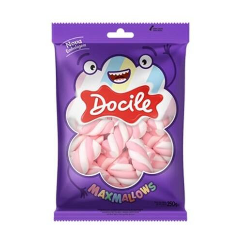 Marshmallows Docile Maxmallows Twist Rosa e Branco 250g