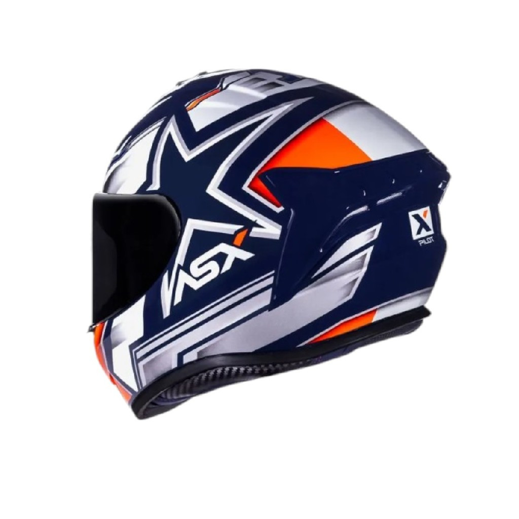 CAPACETE ASX DRAKEN PILOT AZUL BRILHO/BRANCO/VERMELHO 60/L