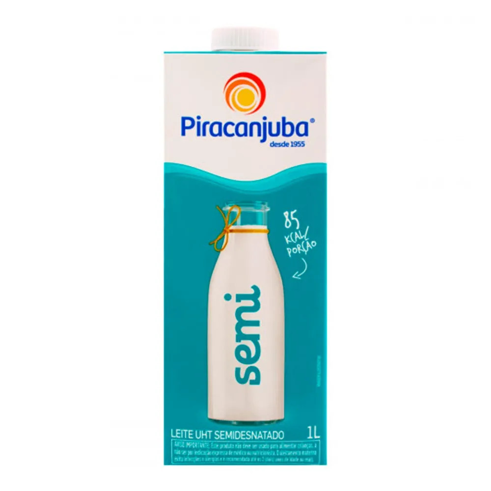 Leite piracanjuba semidesnatado 1L