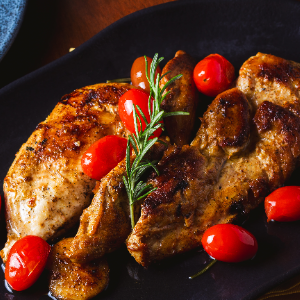 FILE DE FRANGO AO VINHO COM NOTAS TROPICAIS