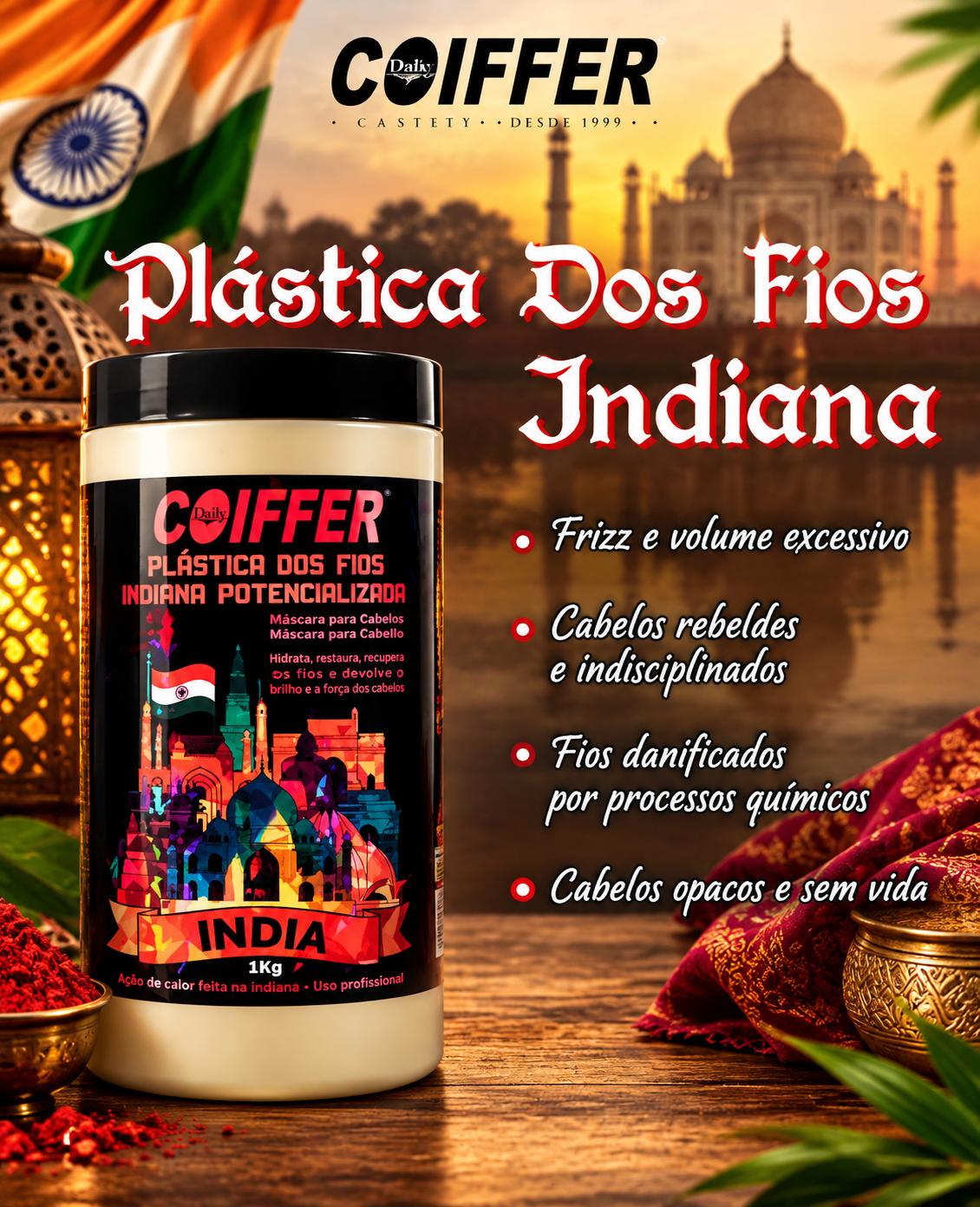 ATIVO PLASTICA DOS FIOS INDIANA COIFFER 1KG