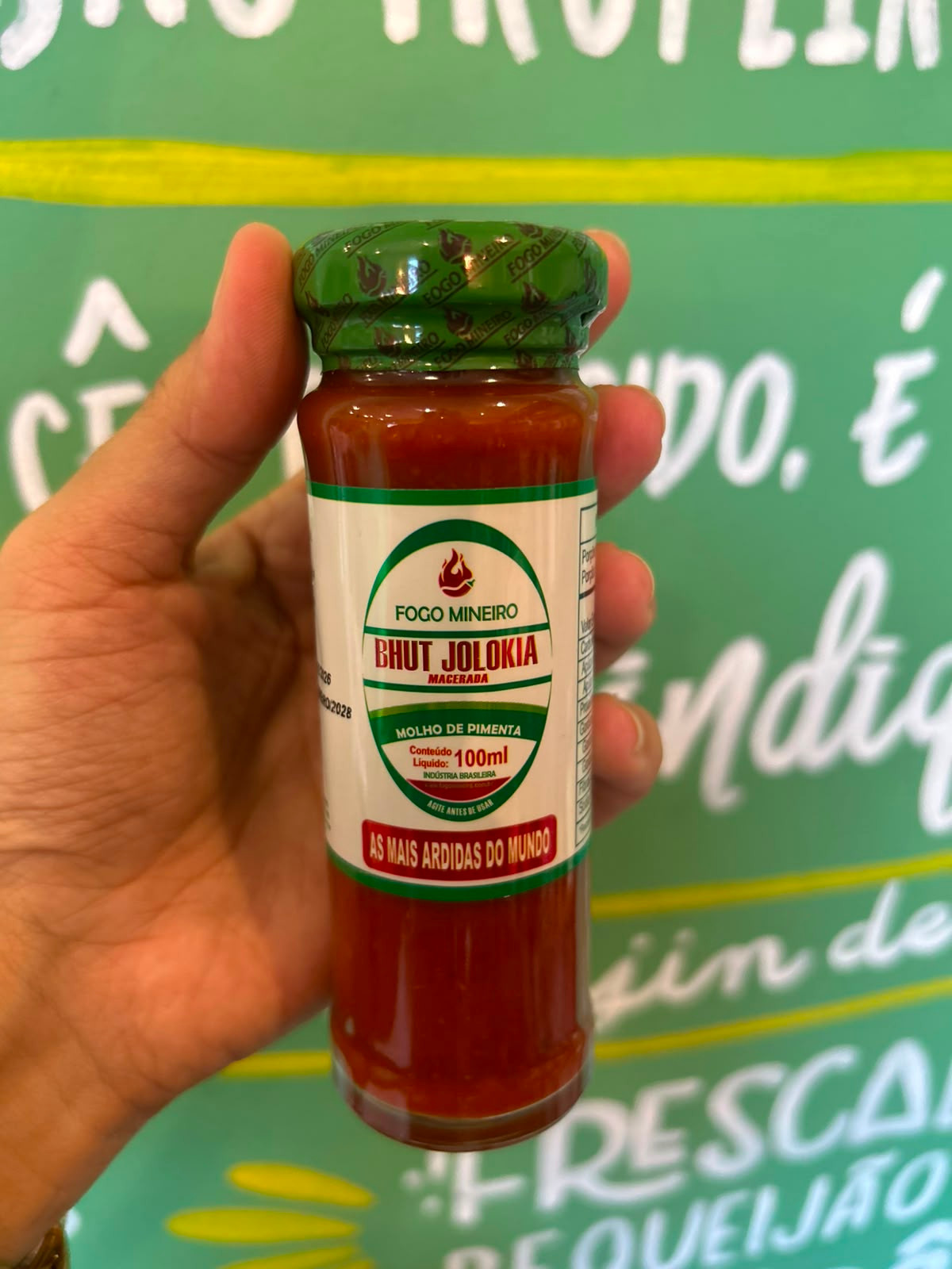Molho de Pimenta Bhut Jolokia Macerada Fogo Mineiro - 100ml