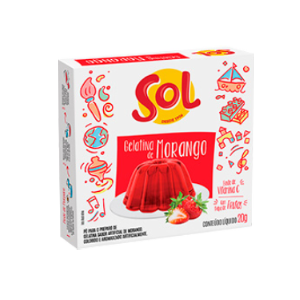 GELATINA SOL MORANGO CX20G