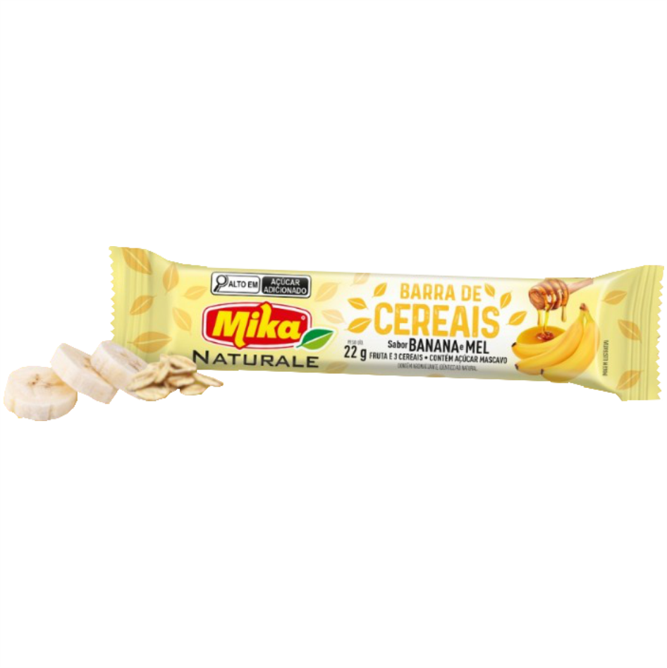 BARRA CEREAL MIKA BANANA E MEL 22G