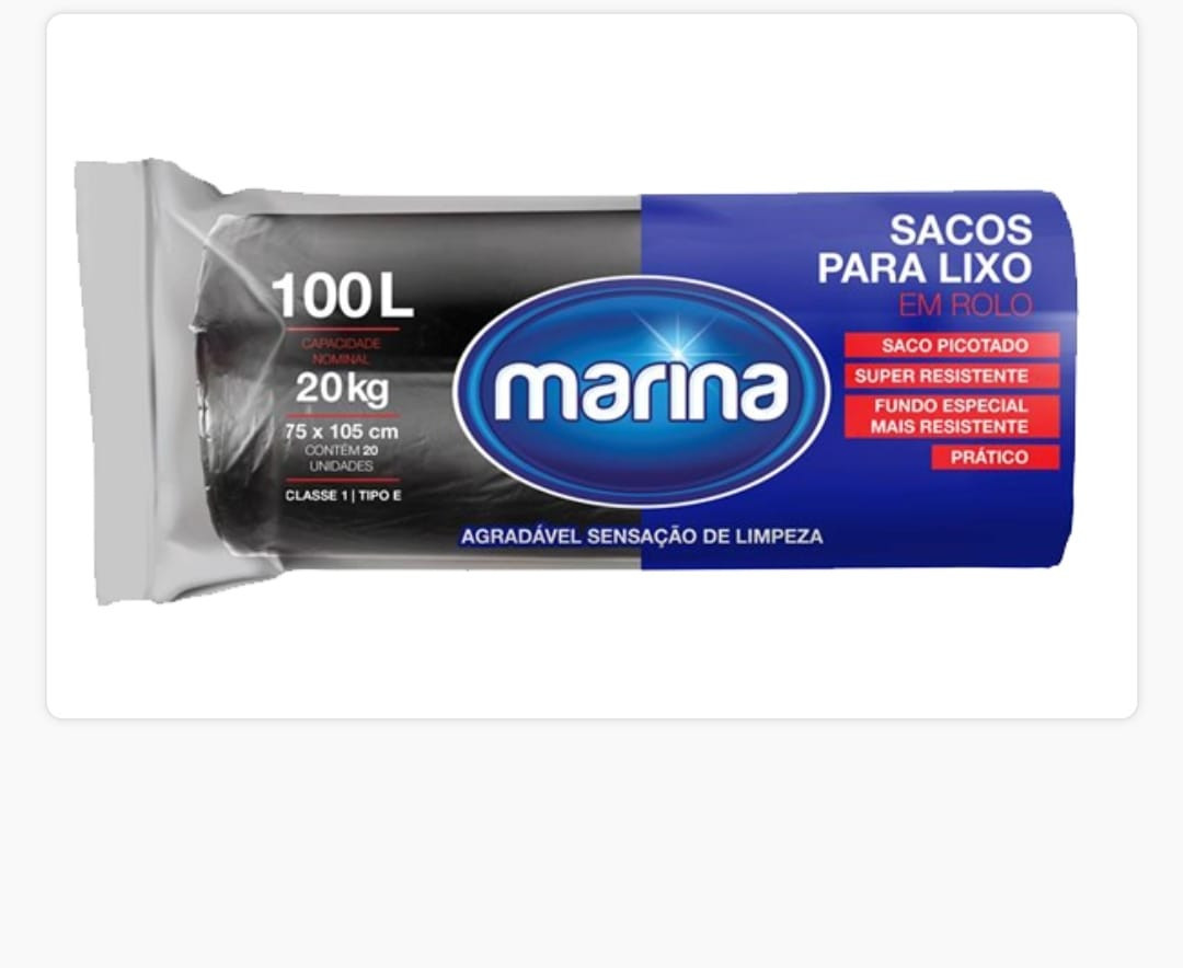 SACO P/ LIXO MARINA ROLO 100 LTS C/ 20 UN