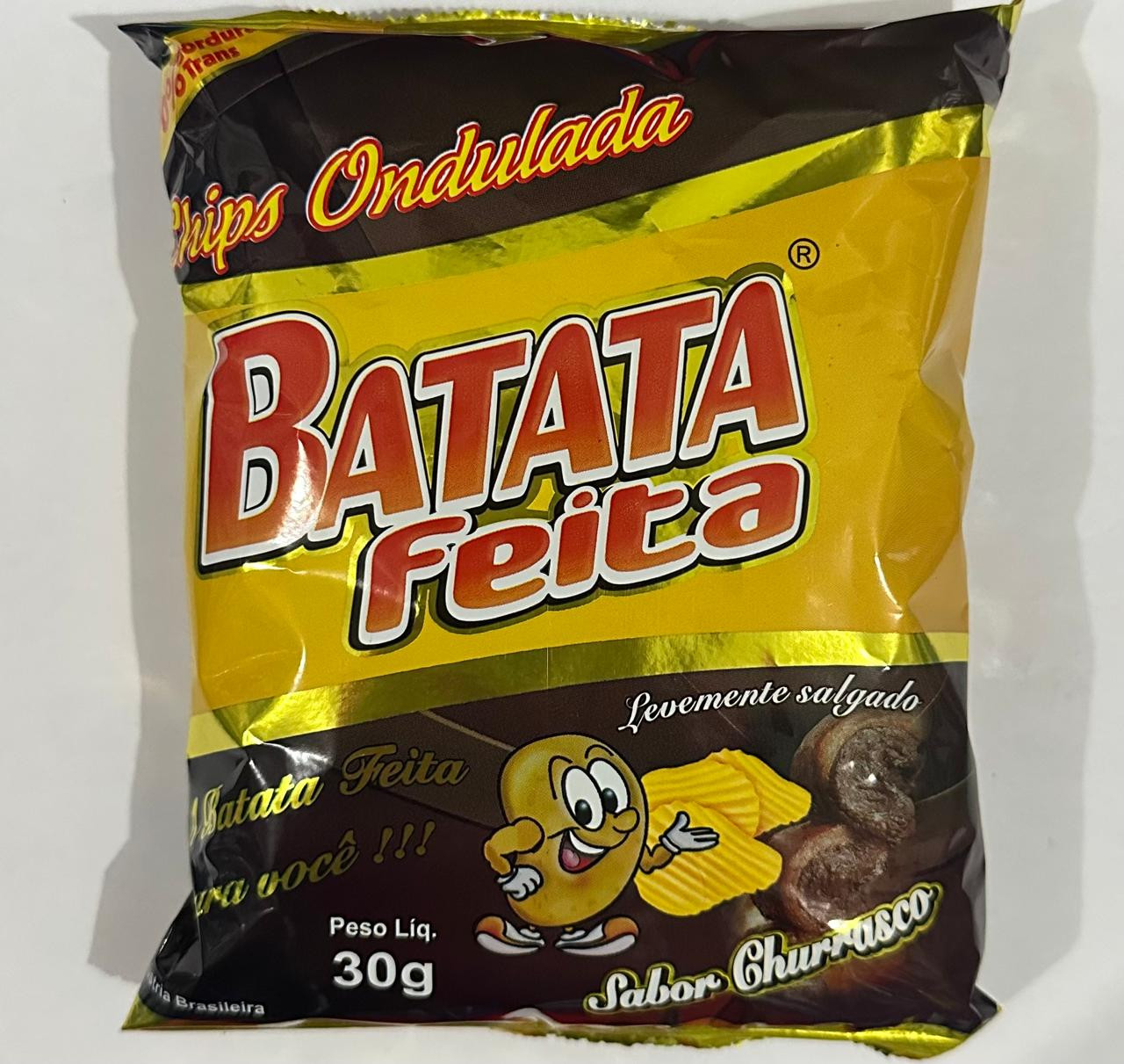 BATATA CHIPS ONDULADA FEITA SABOR CHURRASCO 30G
