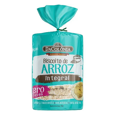 Biscoito Arroz Dacolonia Integral 95g