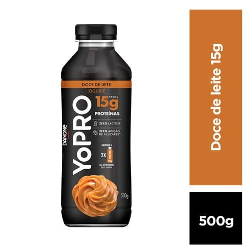 Iogurte Doce de Leite Zero Lactose Danone Yopro 500g