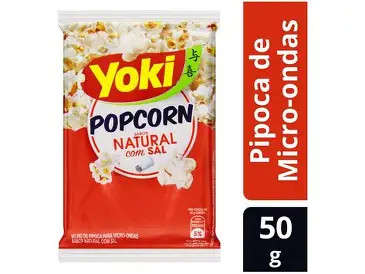 Pipoca Microondas Natural c/Sal (Yoki) 50g