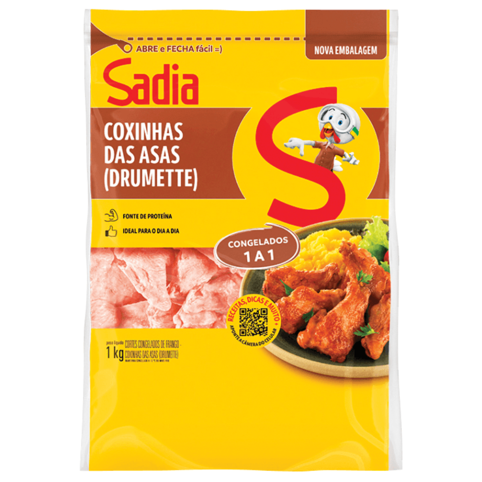 COXINHA DA ASA DE FRANGO "DRUMETTE" SADIA 1KG