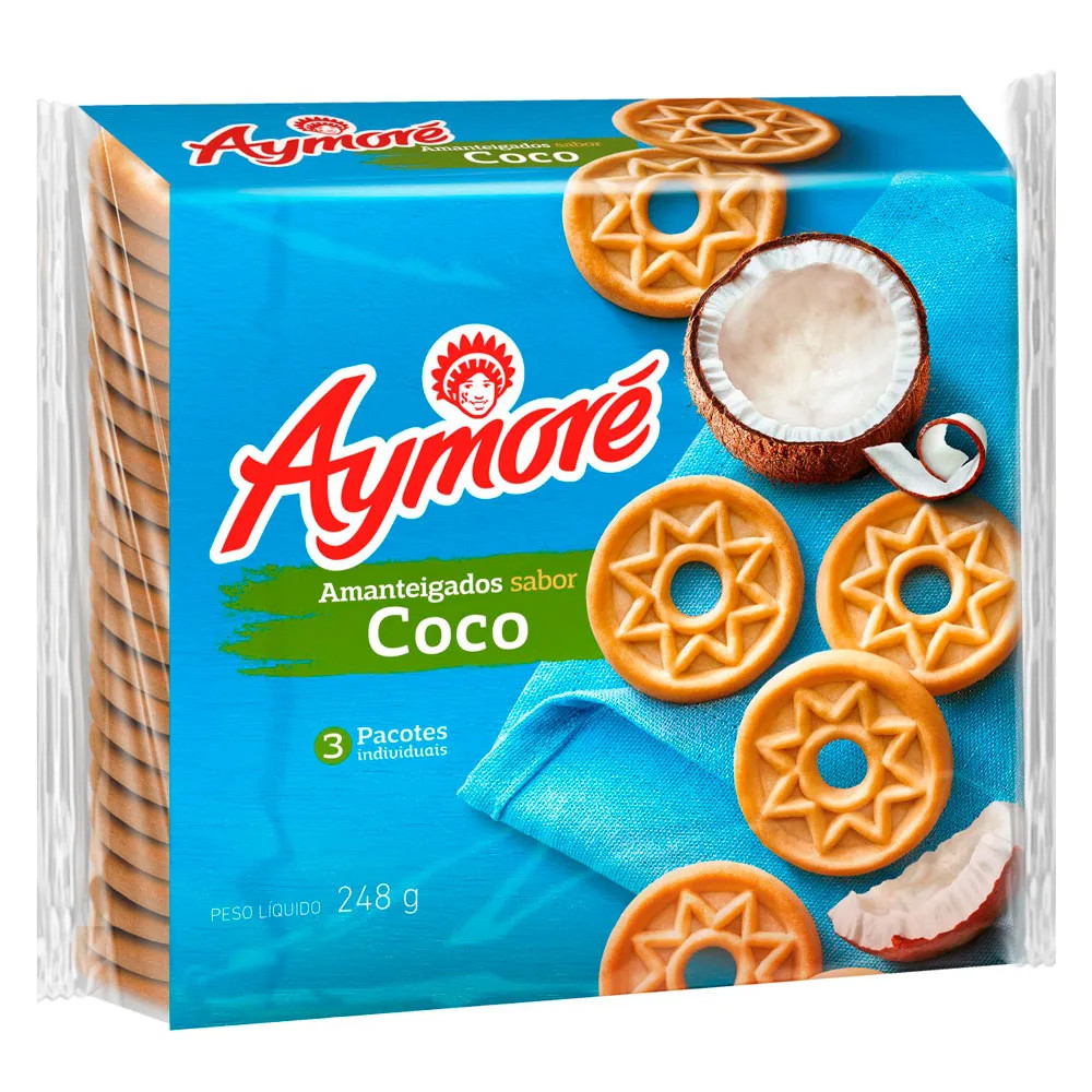 Biscoito Aymoré Amanteigado Coco 248g