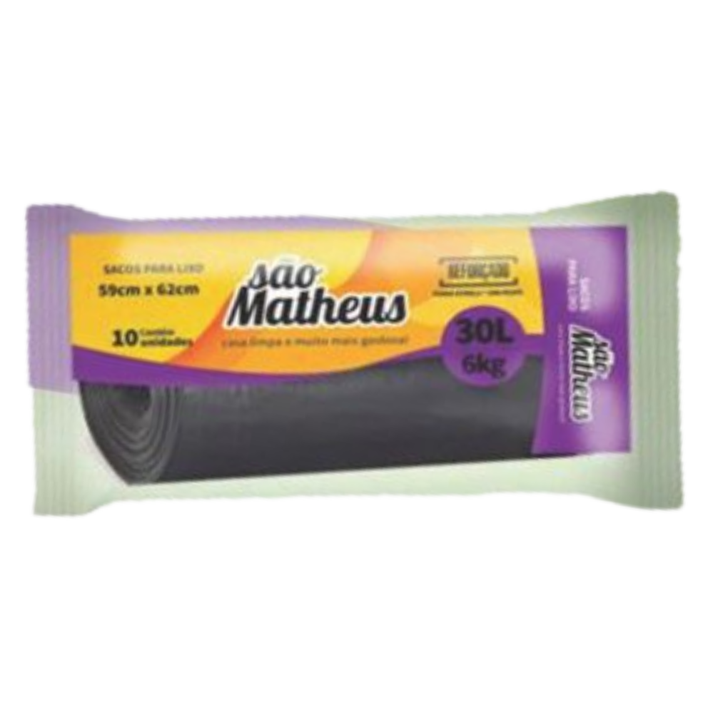 SACO P/ LIXO SAO MATHEUS ROLO 30L/6KG C/10UN