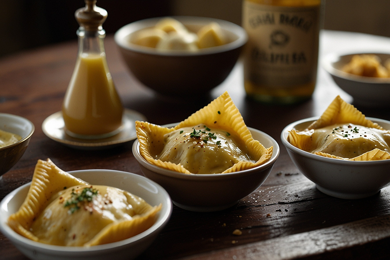 Ravioli de Ricota com Espinafre