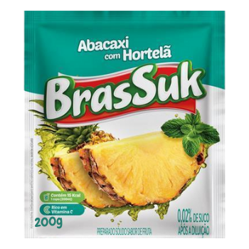 SUCO BRASSUK ABACAXI C/ HORTELA 200G