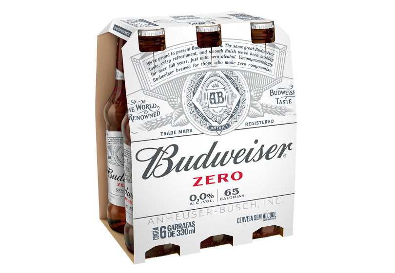 Budweiser 0,0% Alcóol 330ml - Pack de 6 unidades
