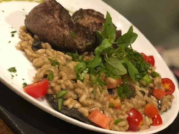 Filetto con Risotto di Funghi