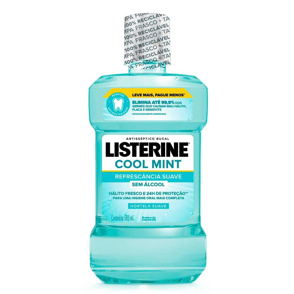 ENXAGUANTE BUCAL LISTERINE COOL MINT 500ML ANTISSÉPTICO