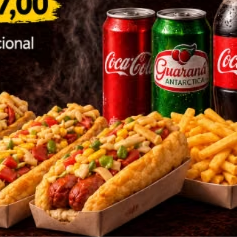 COMBO 5 (3 DOG ABERTO + 3 FRITAS DE 150G + 1 REFRI 1,5L)