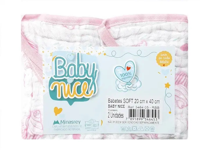  Pano de Boca Babete Baby Nice - 2 Unidades