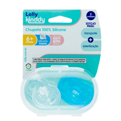Chupeta + Estojo Bico 100% Silicone Tamanho 2 Dreams -Lolly