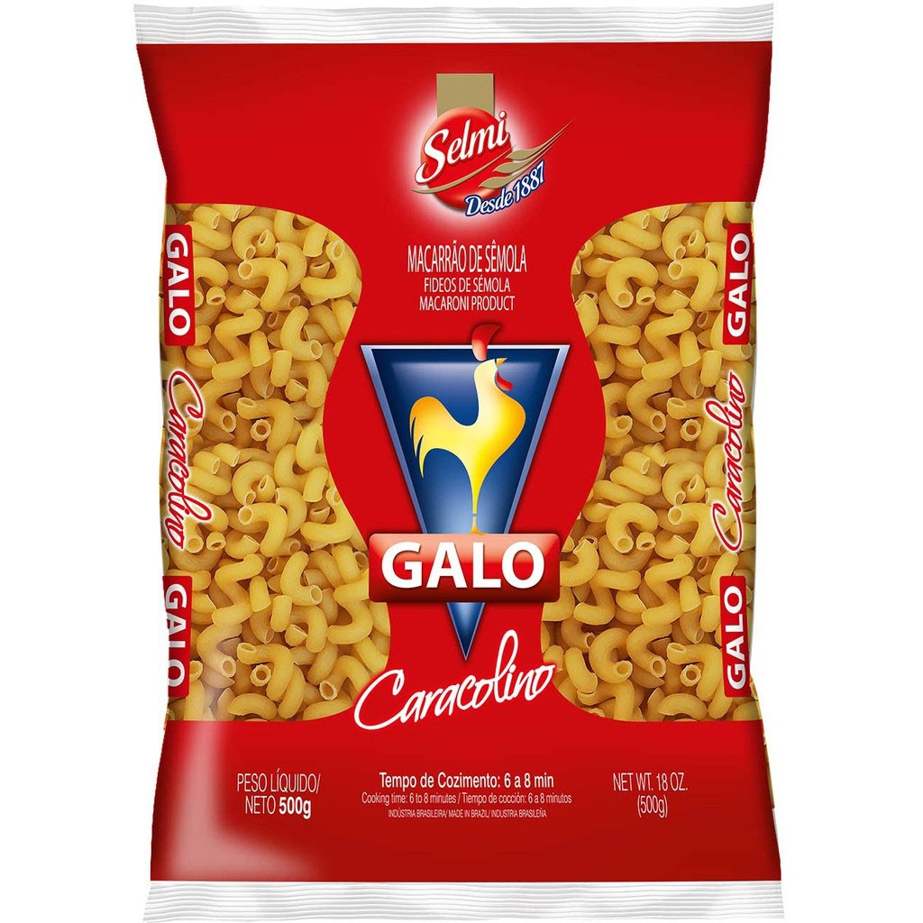 MACARRAO SEMOLA GALO CARACOLINO 500G