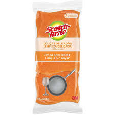 ESPONJA MULTIUSO SCOTCH BRITE LOUÇA DELICADA (LARANJA) C/3UN
