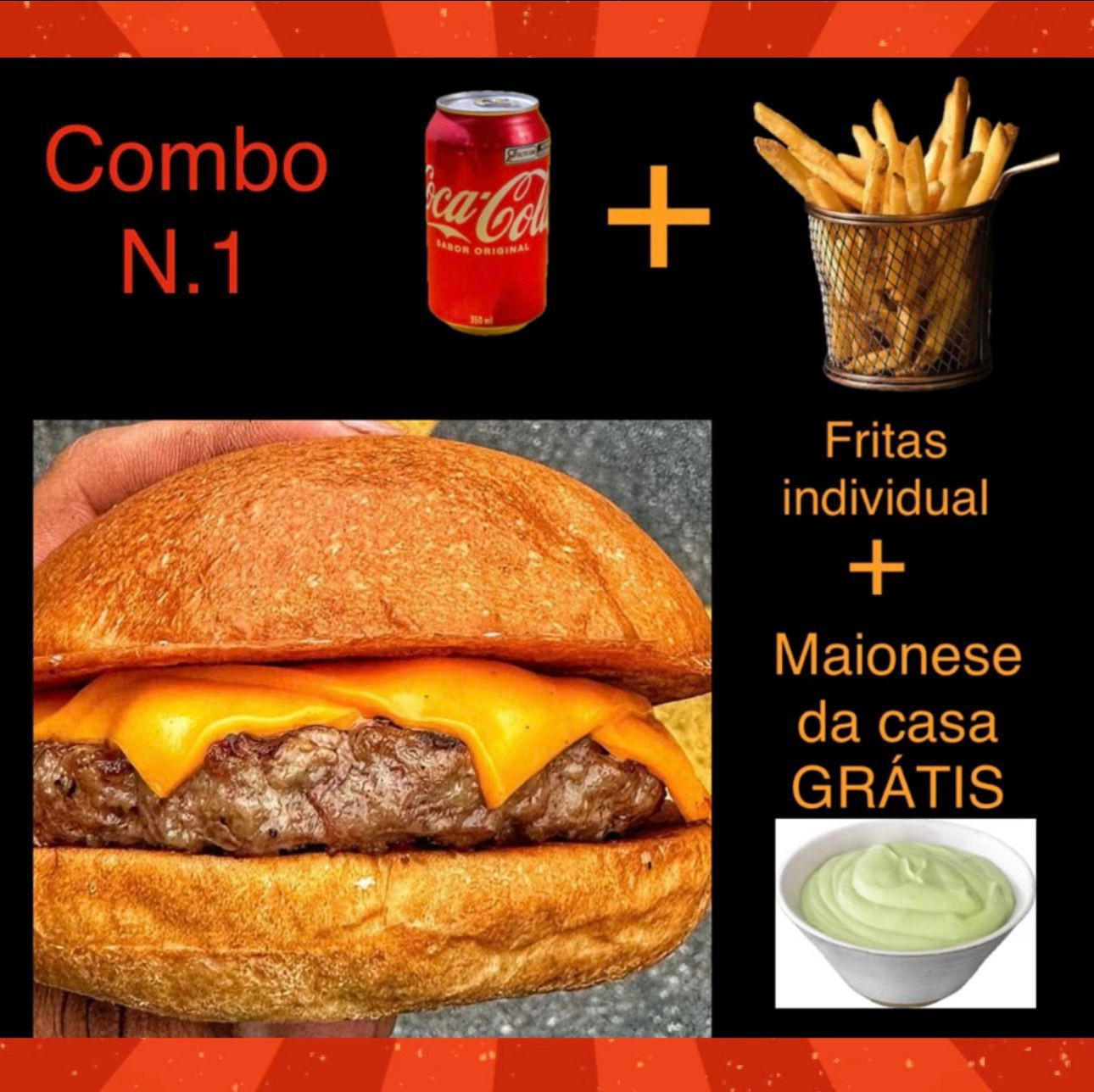 COMBO 1 PÃO CARNE E QUEIJO