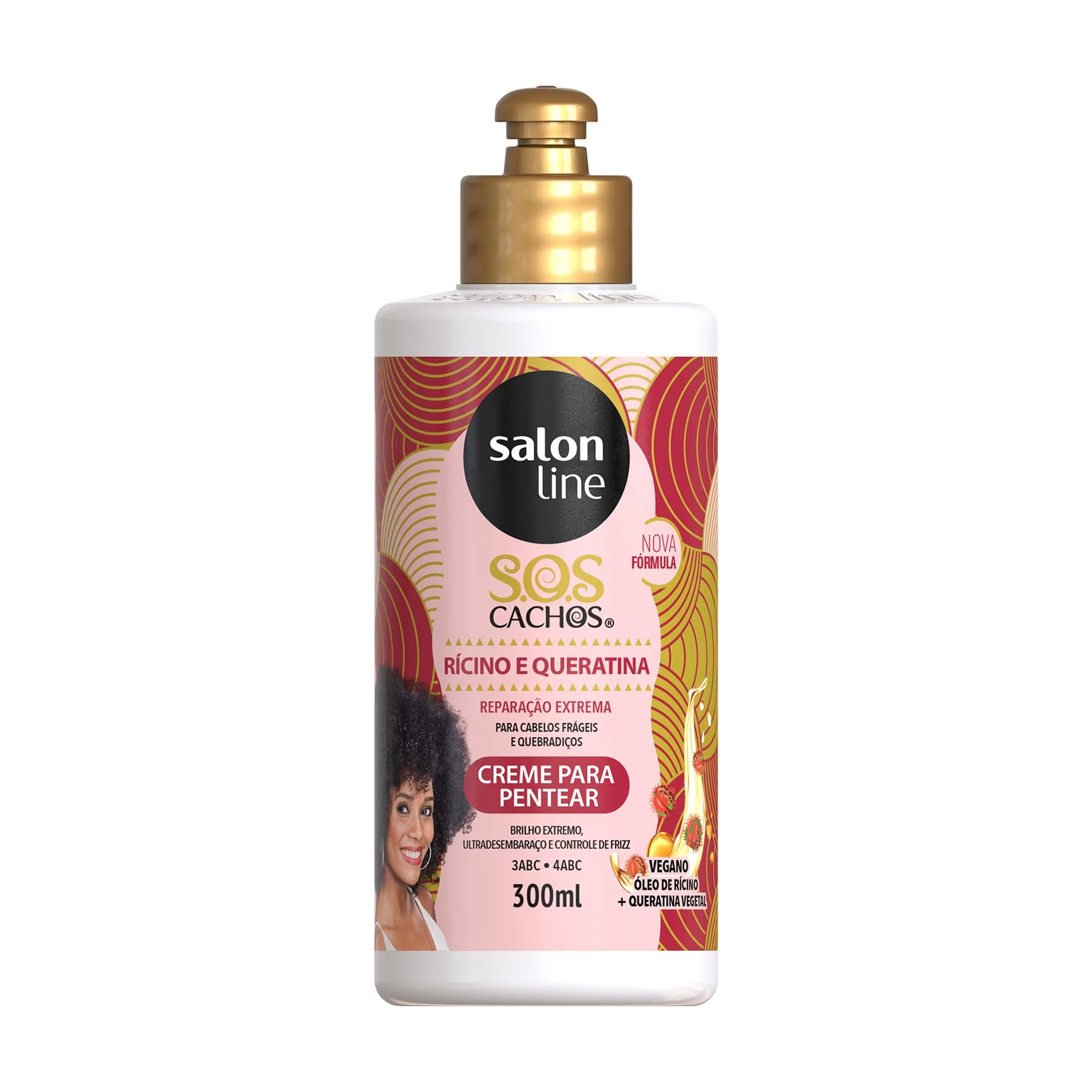 CREME PENTEAR SALON LINE CACHOS RICINO E QUERATINA 300ML